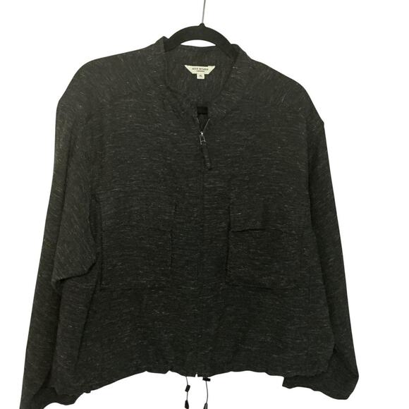 Max Studio Half-Zip Drawstring Hem Top – Charcoal – XL - Picture 3 of 4